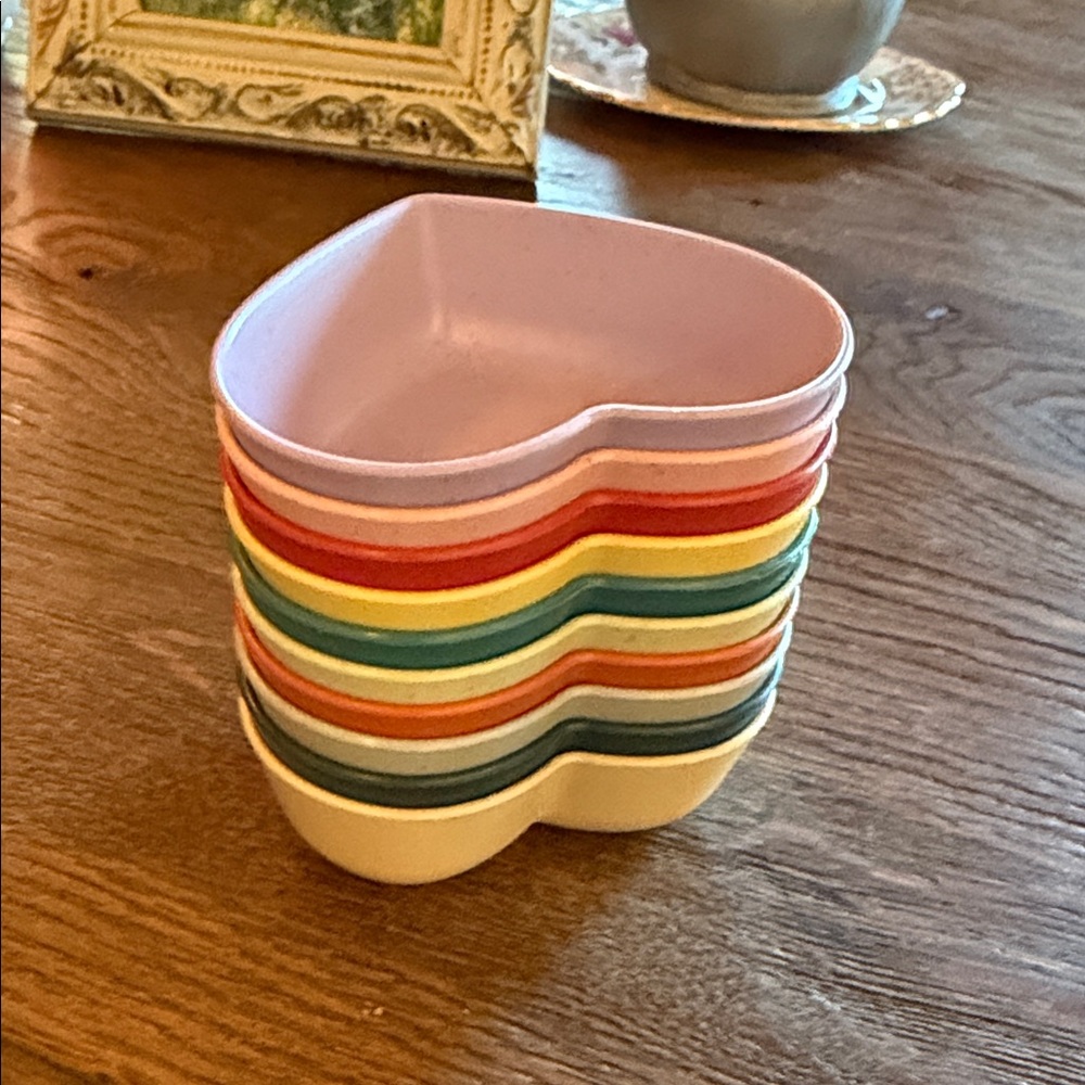 Colorful Mini Heart-Shaped Bowls 💜 Set of 10 - Picture 11 of 11